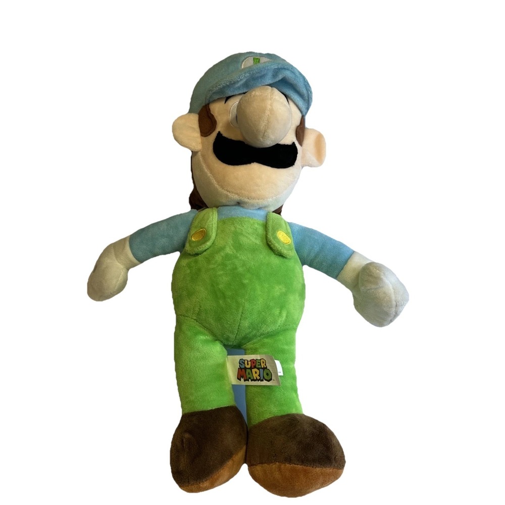 Nintendo Ice Luigi Plush 17" Super Mario Stuffed Toy Rare - Very Good Condition